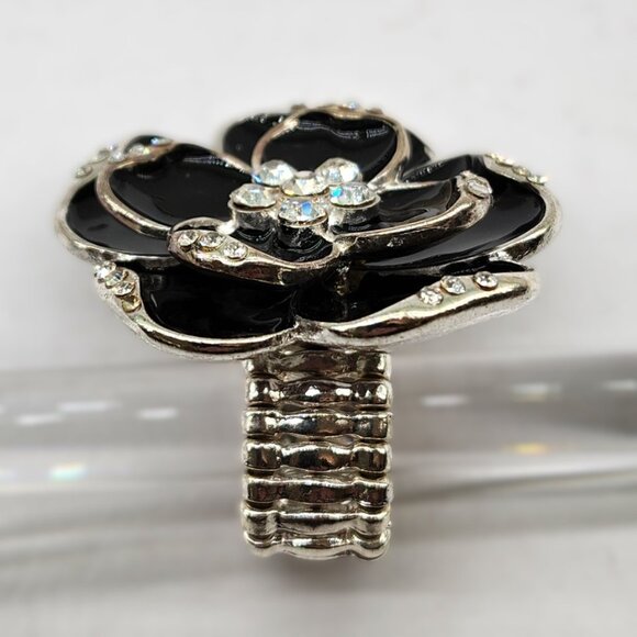 BFD- Beaded & Rhinestone Floral Ring - Picture 1 of 9